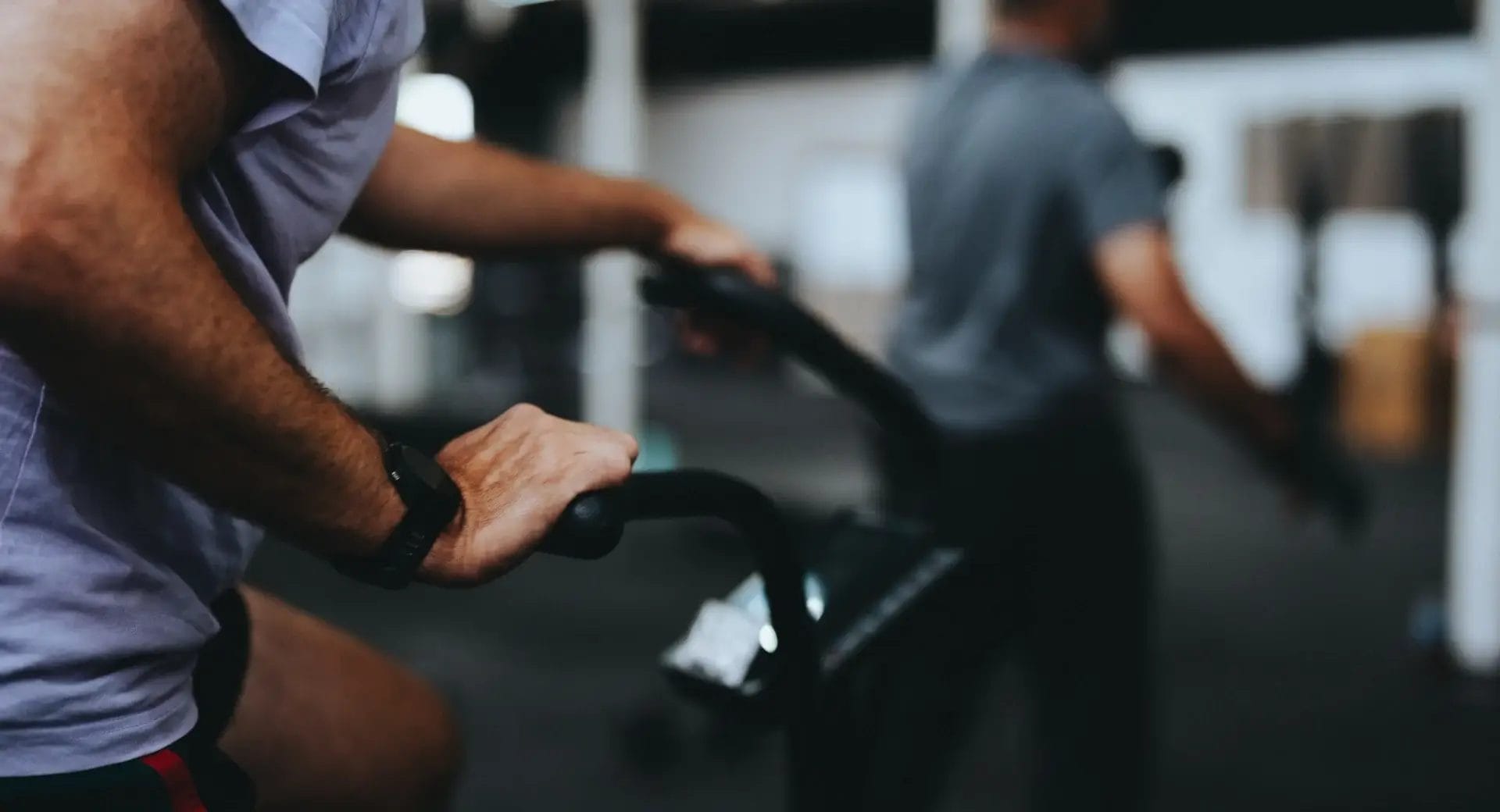 Man working out on bike